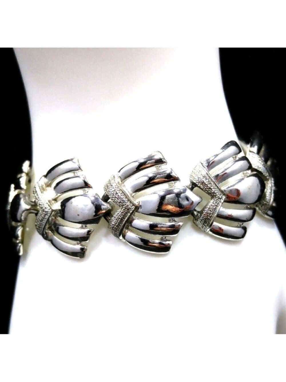 CORO RHUDUM PLATED MID CENTURY BRACELET 1960'S VINTAGE JEWELRY 7" EUC
